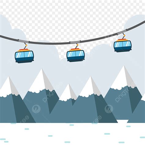 blue cartoon cable car element blue cartoon cable car png  vector