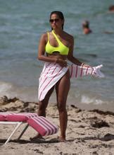Rocsi Diaz Wears A Neon Yellow Bikini On The Beach In Miami AZNude