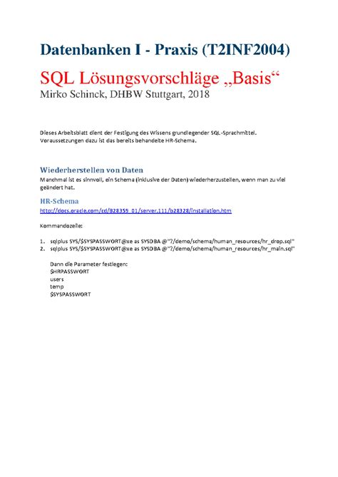 Normalisierung Von Datenbanken 1