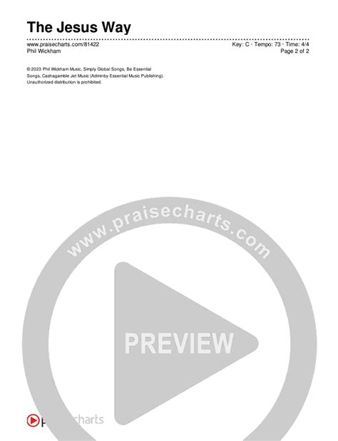 The Jesus Way Chords Pdf Phil Wickham Praisecharts