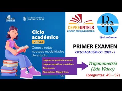 TRIGOMETRIA 2do Video PRIMER EXAMEN CEPRE UNTELS 2024 I Preguntas