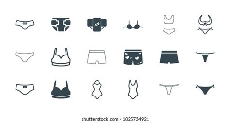 Underwear Icons Set Editable Filled Stock Vector Royalty Free