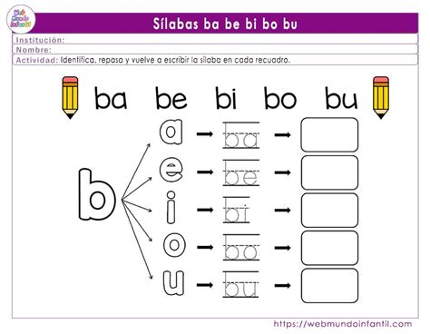 Ejercicios Para Aprender Las S Labas Ba Be Bi Bo Bu Para Ni Os