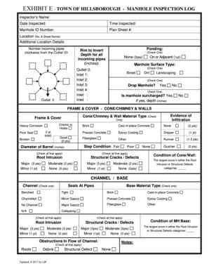 Manhole Inspection Report Form