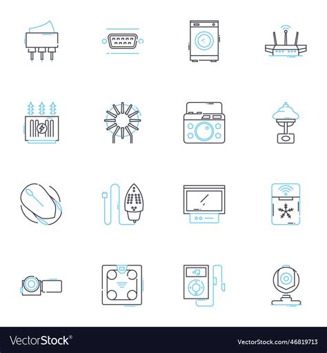 Wireless Communication Linear Icons Set Bluetooth Vector Image