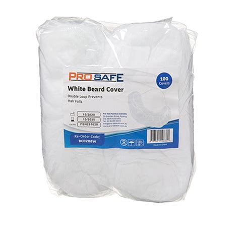 Prosafe Disposable Beard Cover Double Loop White Pack Winc