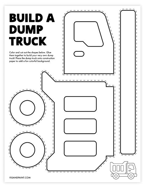 Free Printable Build A Dump Truck Craft Pjs And Paint