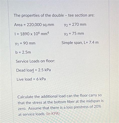 Solved The Section Of A Prestressed Double Tee Concrete Chegg