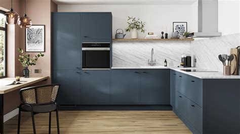 Hockley Super Matt Marine Blue In Frame Kitchen Howdens