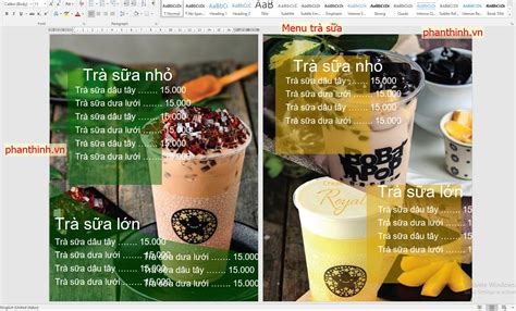 Top 50 Mẫu Menu Quán Trà Sữa đẹp Và độc đáo Nhất