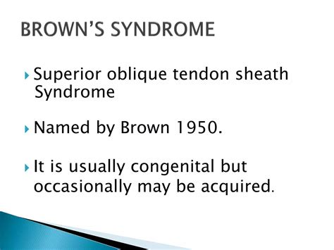 Brown S Syndrome Ppt