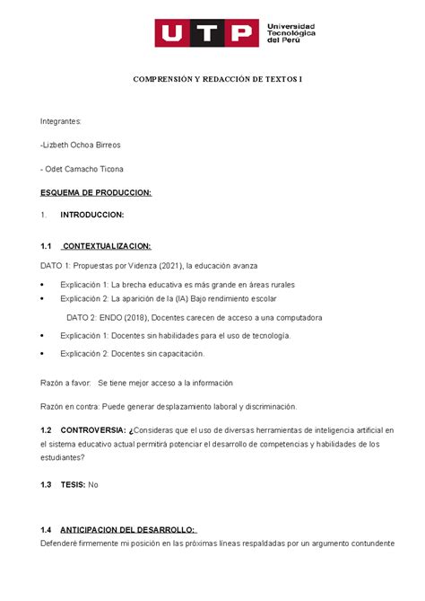 Semana Tema Tarea Presentaci N Del Esquema De Producci N Para