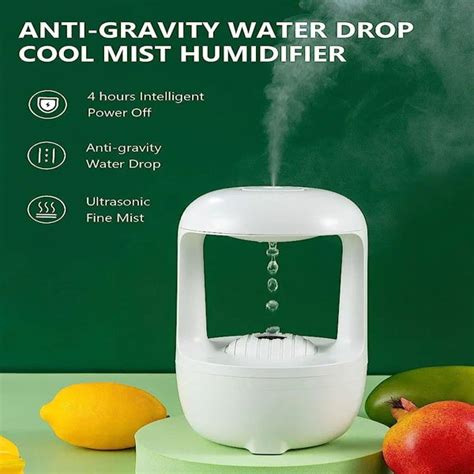 Bimperial Anti Gravity Cool Mist Water Drop Humidifier 850 Ml Water Tank Portable Room Air