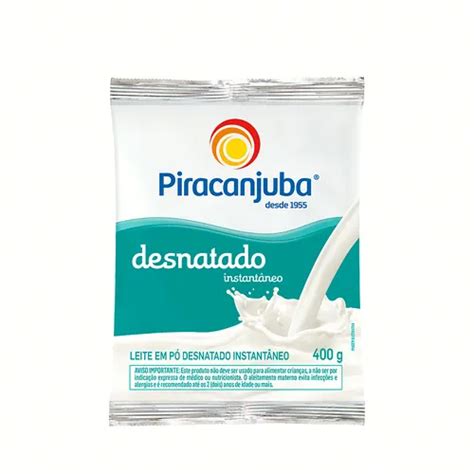 Leite em Pó Desnatado Instantâneo Piracanjuba Pacote 400g