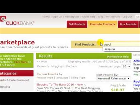 Wordpress Blog Add Clickbank Affiliate Links Youtube