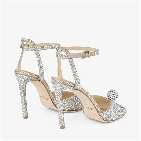 Nude Suede Sandals With Hotfix Crystals And Sphere Detail SACORA 100