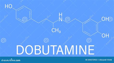 Dobutamine Molecule Skeletal Formula Stock Vector Illustration Of