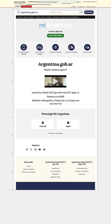 Hackearon Mi Argentina Y La P Gina Web Del Gobierno De Javier Milei