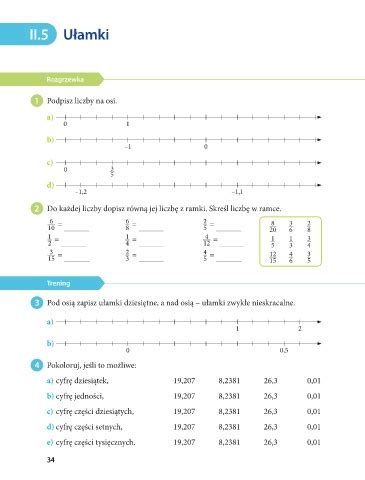 Page 1 Matematyka z kluczem klasa 6 semestr 1 Ułamki