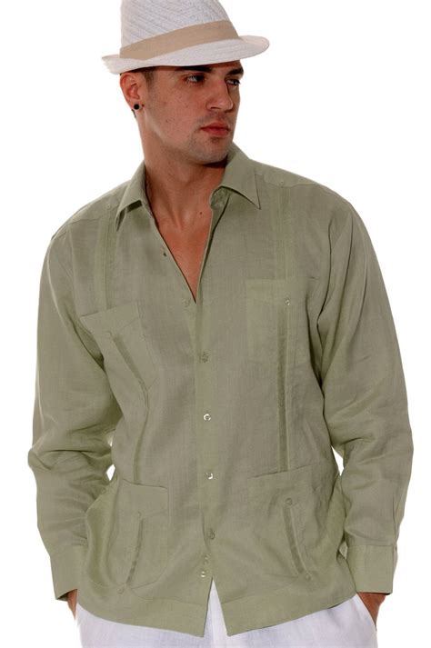 Bohio Guayabera Shirt For Men Linen Chacavana 4 Pocket Beach Wedding