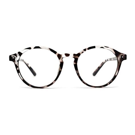 Buy Horn Rim Keyhole Round 100 Blue Light Filtering Computer Glasses Clear Tortoise At