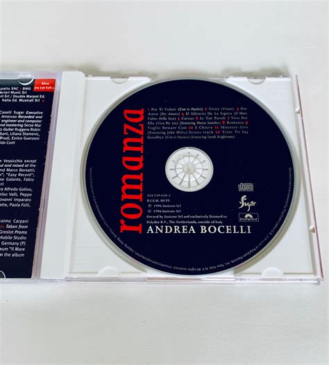 Andrea Bocelli-Romanza 1996 (5 Songs In Spanish) CD-Used Like New $28. ...