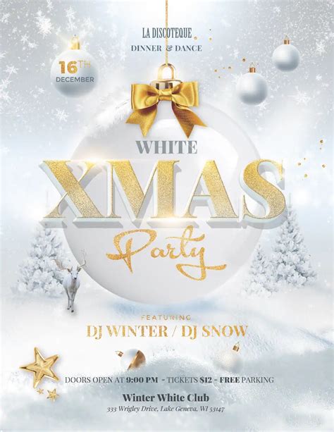 White Christmas Flyer and Poster Template | Awesomeflyer