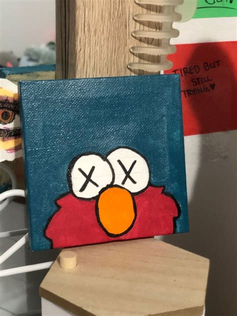 Kaws Elmoo Easy Canvas Art Mini Canvas Art Canvas Painting Designs