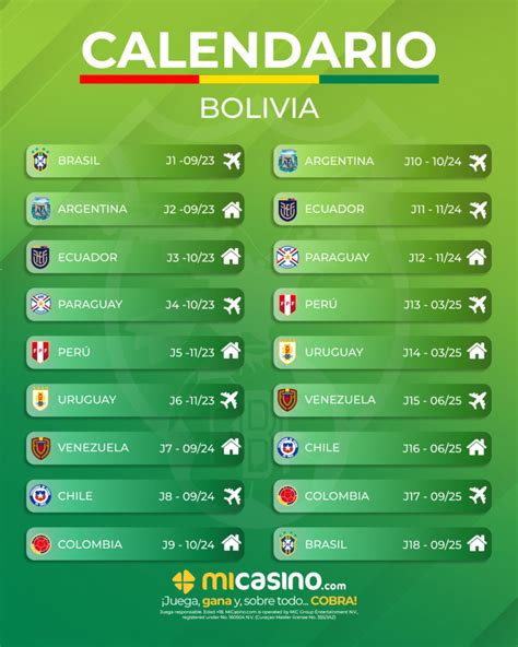 Calendario Selecci N Bolivia Eliminatorias Mundial