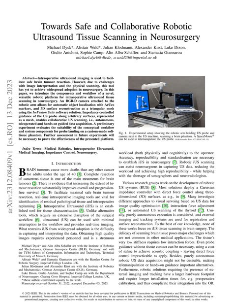 PDF Towards Safe And Collaborative Robotic Ultrasound Tissue Scanning