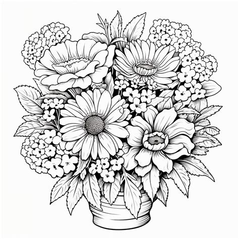 Flowers 50 Coloring Page