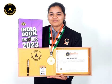 Karthika T S Ibr Achiever India Book Of Records