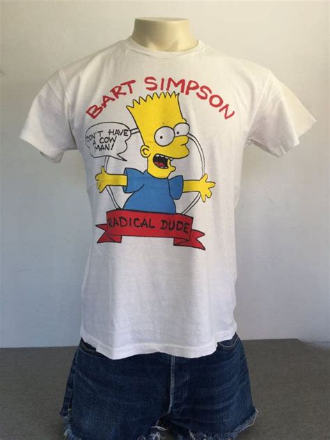 Bart Simpson Shirt 1990 Vintage 90s Bootleg Radical Dude The Simpsons Cartoon Tv Tshirt 100