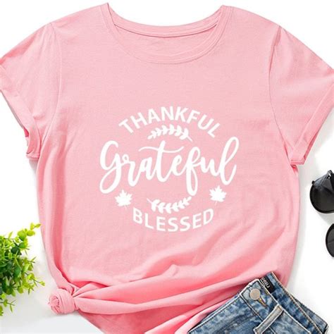 Tops Light Pink Thankful Grateful Blessed Tee Poshmark