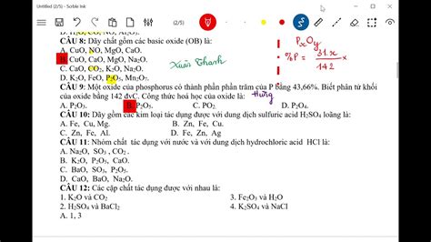 SỮA BÀI TẬP ÔN GIỮA KÌ OXIDE ACID BASE MUỐI YouTube