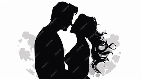 Premium Vector | A silhouette of a couple kissing and the words love on ...