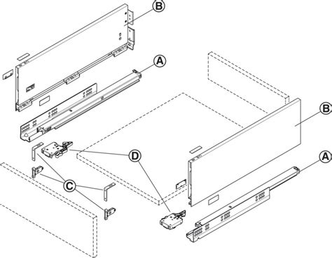 Set Tiroir Hafele Matrix Box Slim Push To Open 175 Mm BATIFER