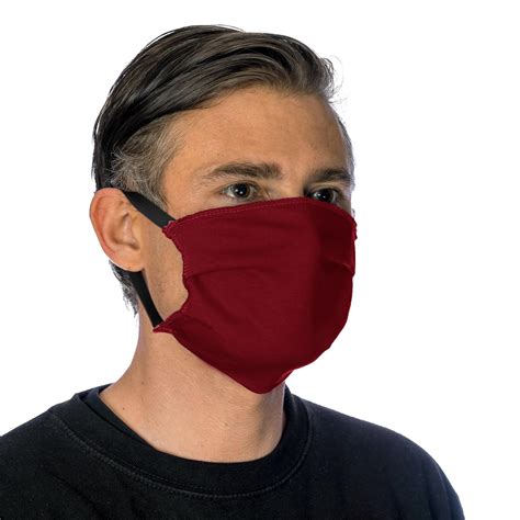 Red Cotton Barrier Mask With Filter Pocket Face Mask Bbs Filter