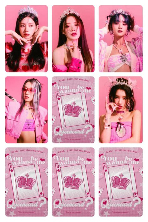 Gidle Queencard Pc Template Kart şablonu Canlı Pembe Kartlar