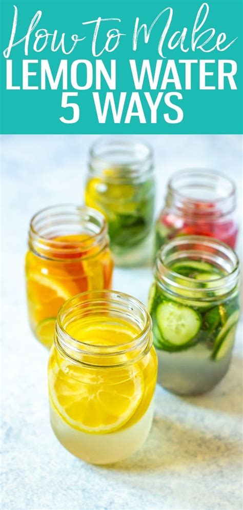 Mason Jars Filled With Lemon Water And Cucumber Slices In Them Text