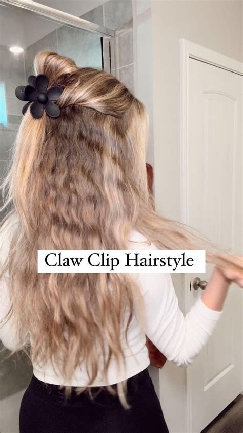 Claw Clip Half Updo Tutorial In 2024 Half Updo Hairstyles Half Up