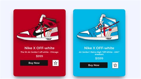 Sneaker Product Cards example with pure CSS - GoSnippets