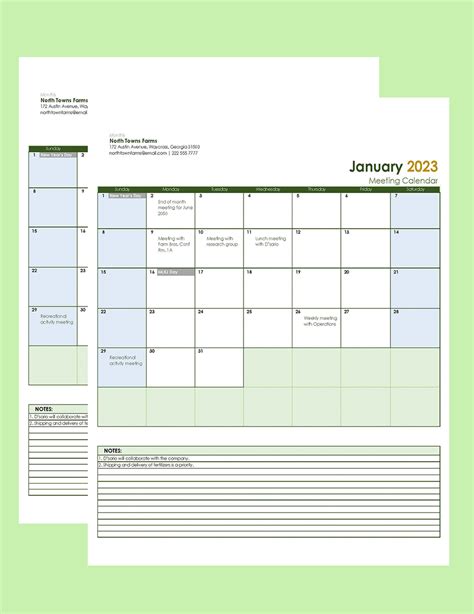 Free Monthly Calendar Template - Google Sheets, Excel | Template.net