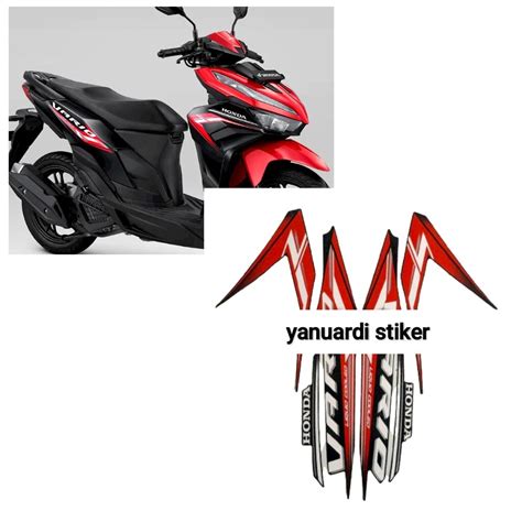 STRIPING STIKER LIST STANDAR MOTOR VARIO 125 TAHUN 2024 HITAM MERAH NEW