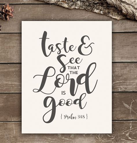 Taste And See That The Lord Is Good Wall Print Psalm Etsy