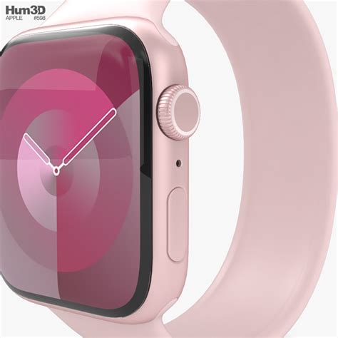 Apple Watch Series 9 41mm Pink Aluminum Case with Solo Loop 3D model ...