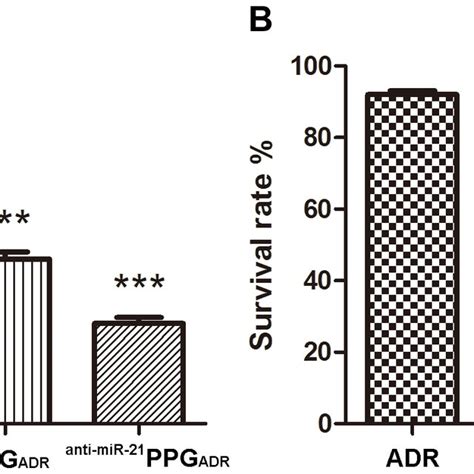 Relative Survival Rate Of MCF 7 Cells A And MCF 7 ADR Cells B After