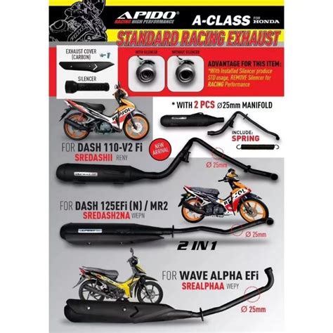 APIDO EXHAUST EX5 110 WAVE 110S WAVE 110DX WAVE Alpha Dash 110 V2