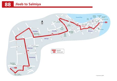 Kuwait Bus Route Number 88 From Salmiya To Jaleeb