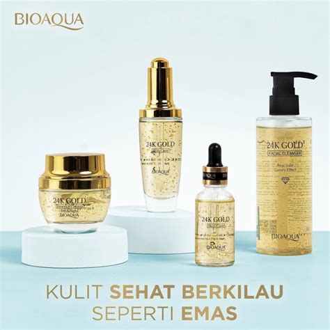 Jual BIOAQUA 24K GOLD CLEANSER TONER SERUM EYE CREAM CREAM